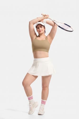 Image of Women's Sports Bra Wirefree Adjustable Medium-High Support Everyday Wear for Large Bust Plus Size with Removable Pads