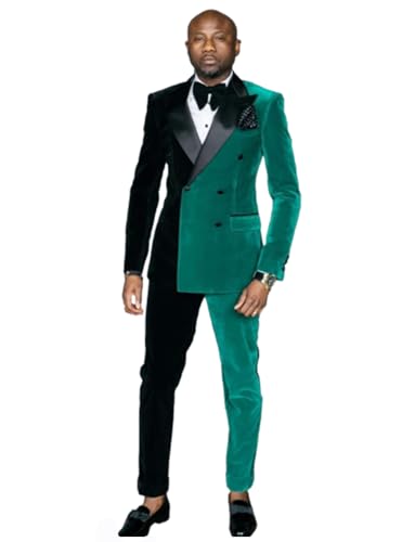 Costume pour homme à double boutonnage ensemble veste et pantalon en velours