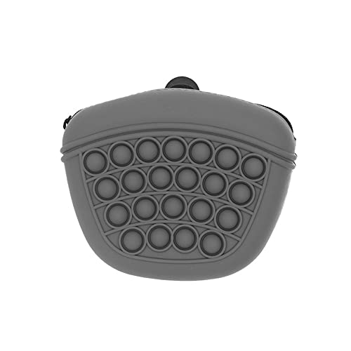 X spring Silicone Dog Treat Pouch, Portable Small Training Bag, Pet Training Pouch with Magnetic Closure and Waist Clip, Multi-Purpose Pet Treat Pouch for Dog Training (Gray)