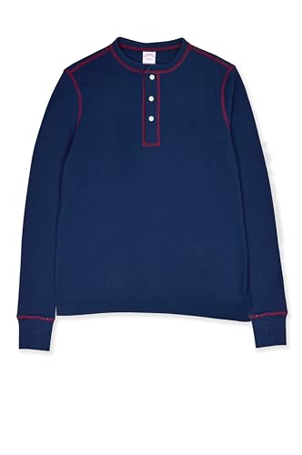 Brooks Brothers Mens Waffle Knit Thermal Heat Long Sleeve Three Button Henley Shirt,2