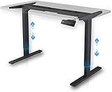 Mesa Ajustable Altur eléctrica Escritorio, Regulable en Altura Motor Dual Escritorio de pie, 4 Controlador de Memoria Digital Marco de Escritorio con Tecla de Memoria AUTOMÁTICA Inteligente (Negro)