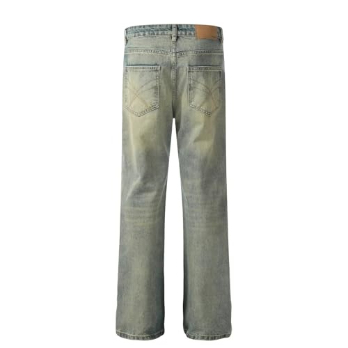 Jeans Pants Trouser Denim Retro Trendy Street Hole Grinding Fading Show High Casual Commuter Straight Leg for Men4
