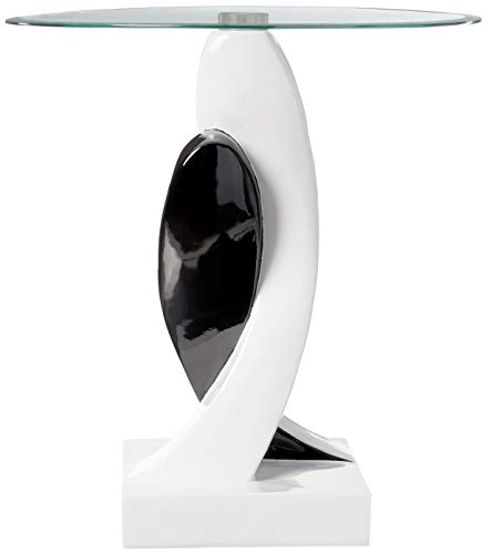 Design Toscano Lovers In Black And White Sculptural Glass-Topped Table, Two Tone Black & White #TOP2