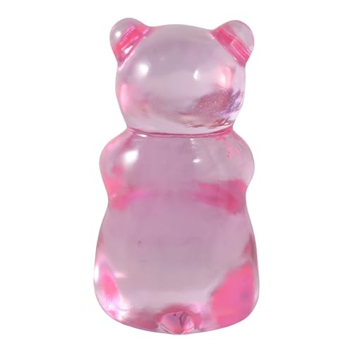 Ornamento Estatuilla Transparente de Oso de Goma Rosa 7" miniatura 6