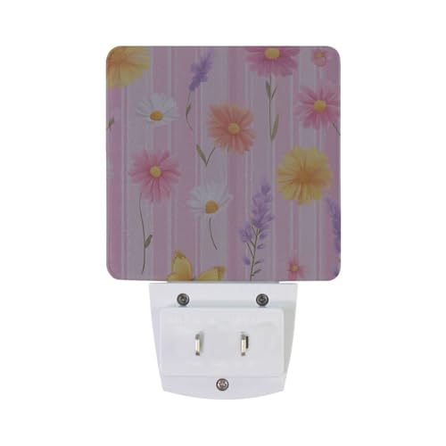 Lámpara de noche con sensor y patrón floral miniatura 6