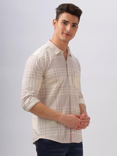 Image of BULLMER Trendy Regular Fit Striped Causal Full Sleeve Shirt for Men.