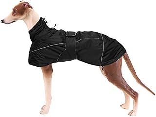 babepet Cosy Warm Waterproof Windproof Dog Coat with Reflective Stripes and harness hole,Outdoor winter Clothing with Adjustable Bands for Medium, Large Dog Grayhound-Red-XS