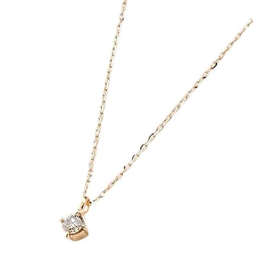 [アガット] K10ダイヤモンドネックレス（0.07ct） ホワイト フリー