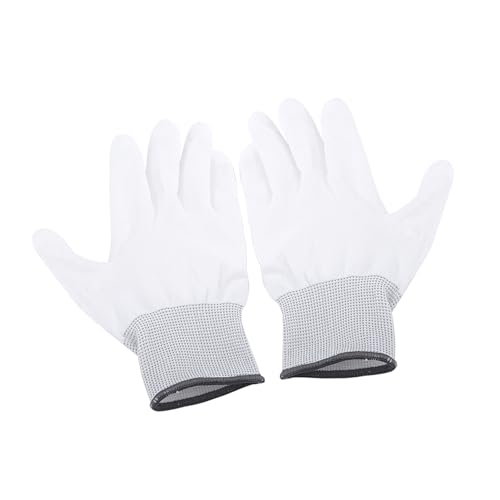 Akozon Guante Antiestático Antiestático, Pieza de Dedo de Palma Recubierta de PU para Trabajadores Electrónicos, Accesorios Profesionales para Uso (L gris)