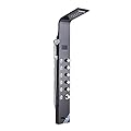 Shower Panel Tower Multifunction Stainless Steel LED Shower System with Rain Shower Head, Handheld Sprayer, Massage Body Jets, Tub Spout,Black