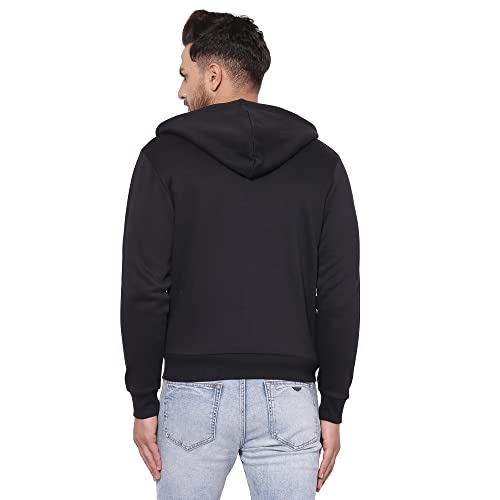 Image of Red Tape Men's Black Solid Hoodies