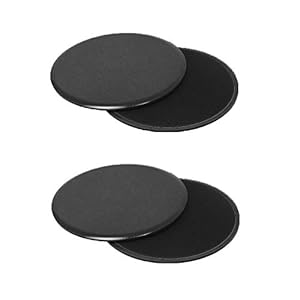 Exercise Core Sliders, 4 Pcs Dual Sided Gliding Discs Use on Carpet or Hardwood Floor, Fitness Slides for Gym, Home, Outdoor Training Abdominal Workout, Black