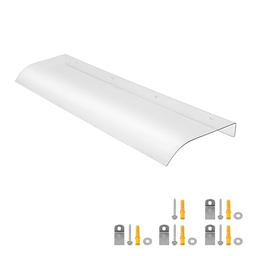 HaiYiZuhause Transparentes Vordach, Patio Tür Fenster Markise Baldachin, Polycarbonat Blatt transparente Markise für Haustür, Veranda Patio Dach (Transparent, 100 x 40cm)
