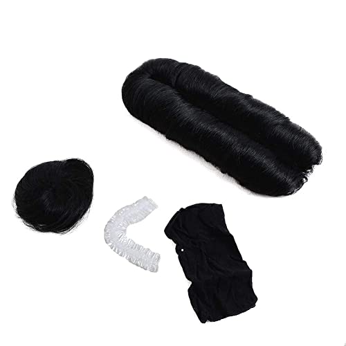 Black Human Hair 27 Piece Quick Weave Bump Hair with Free Closure,Short Hair Pieces For Black Women (1B)