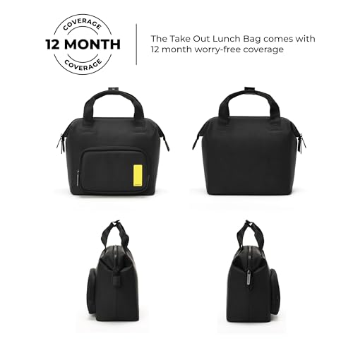 Image of MOKOBARA The Take-Out Lunch Bag - Tan Spill-Proof Large & Roomy for Daily Use, Office Carry, Travel, Easy Access & Easy to Clean (Money Moves), Black