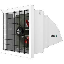 Vostermans S1124E2/Q Direct Drive System-1 Exhaust Fan; System Includes: 1x Fan, 1x Plastic Hood, and 1x Wireguard; Designed for Flush-mount Installation; Wash Down Capable; High-temperature Bearings