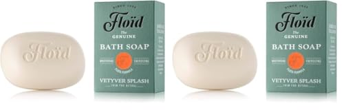 Floid Vetyver Splash Bath Soap, pastilla jabon de baño 100% vegetal, jabon con manteca de karite pura y lecticina y para proteger la piel y dejarla suave y flexible (Paquete de 2)