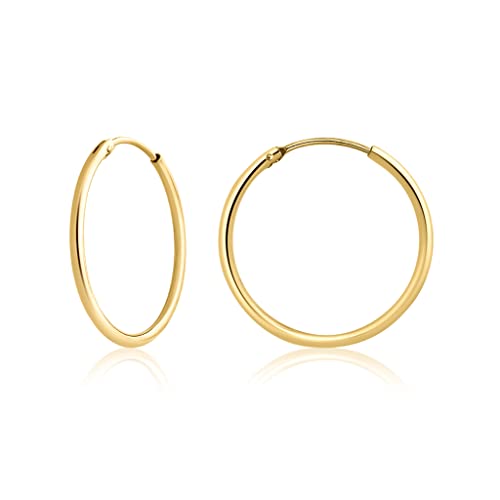 Mary & Jules Creolen Gold aus 925 Sterling Silber, schlichte, feine Damen...