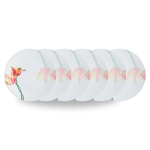 Image of Melamine Quarter Plates | Round Half Plate | Microwave Safe | Break Resistant | Plates for Snacks, Lunch, Dinner | Plates for Home, Office, Restaurant | Set of 6 | 7 Inch's (Tulip)