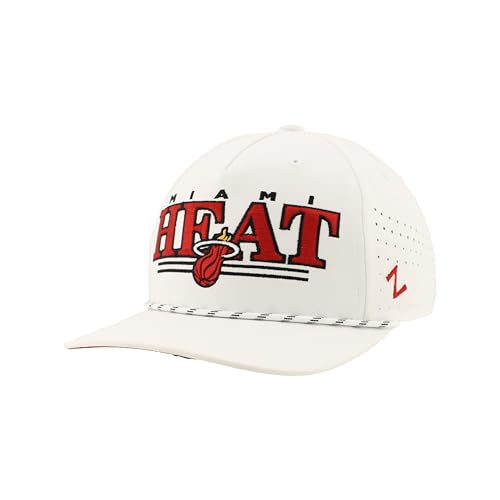 Miami Heat NBA Officially Licensed Rope Hat Snapback Performance Regalia White
