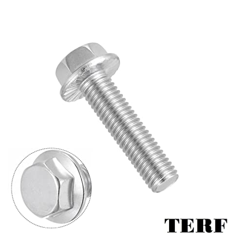 TERF® M10 X 30mm Serrated Flanged Hex Head Bolt M10 (10mm) X 30mm Serrated Flanged Hexagonal Head Set Screw Bolts - Pack of 4 - Image 2