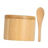 TOBBOMEY Gewürzbox Salzbehälter mit Magnetischem Schwenkdeckel Runde Küchen Salzdose für Pfeffer und Gewürze Praktischer Salzstreuer für Haus und Restaurant