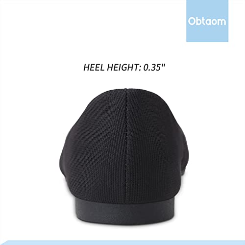 Image of Obtaom Round Toe Women Flat Shoes Slip on Girls Dress Black Ballet Flats