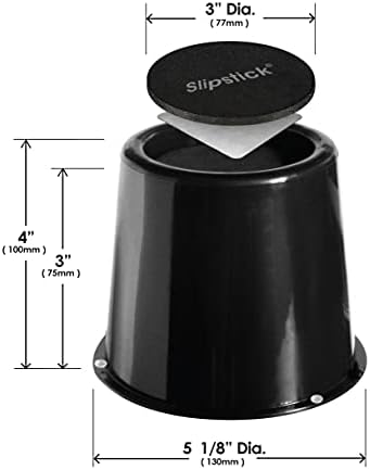 Slipstick CB653 3 Inch Bed Risers/Furniture Raisers with Steel Reinforced Holder Top (Set of 6) Lifts Height 3", Supports 3,960 Pounds