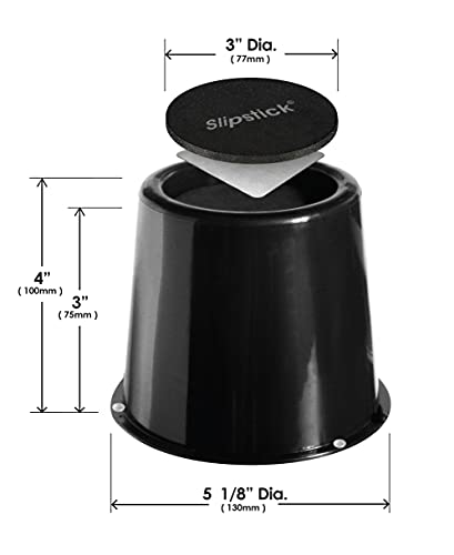 Slipstick CB653 3 Inch Bed Risers/Furniture Raisers with Steel Reinforced Holder Top (Set of 6) Lifts Height 3", Supports 3,960 Pounds