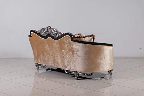 Rosalita Italian 100% Mahogany Wood Sofa, Love Seat and Chair - Image 3