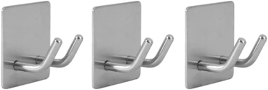 Stainless Steel Hook, Self-Adhesive Adhesive Kitchen Household Bathroom Key Bag Hanger Storage Hanger Waterproof Towel Rack