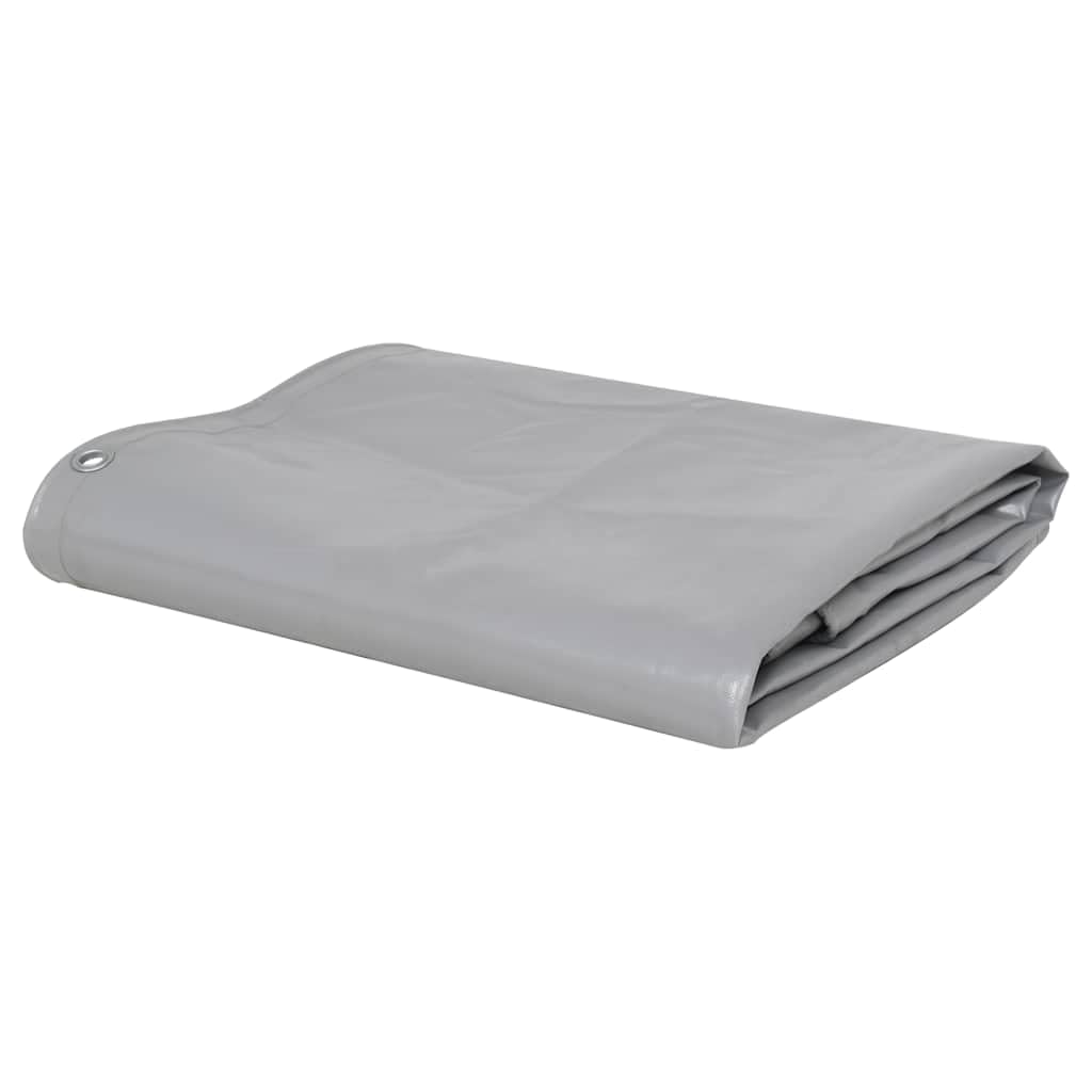 vidaXL Telone 650 g/m² Resistente all'Acqua Anti UV Antistrappo con Occhielli in Metallo Incerato Rivestimento PVC Telo Protezione 1,5x6m Grigio