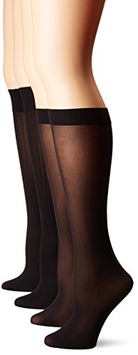 Hue women's cable/rib/opaque assorted knee hi socks, 4 pair pack …