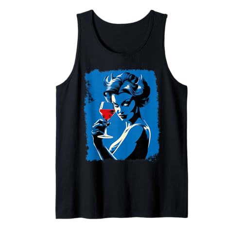 Lujuria Pecados Capitales Vino Mujeres Seducción Mala Chica Diablo Camiseta sin Mangas