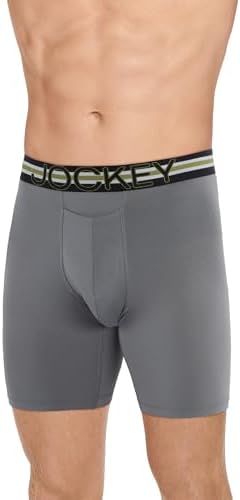Jockey Sport Men's Underwear Stability Pouch Microfiber 9" Long Leg Boxer Brief