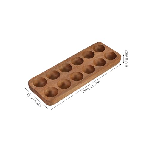 Bandeja para huevos de madera con 12 agujeros para eliminar el desorden en la encimera 3