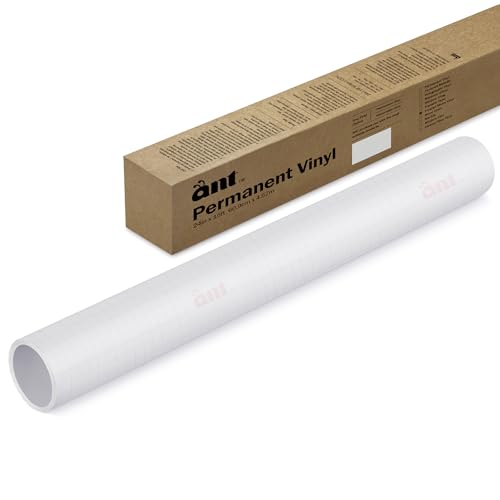 Image of Ant 24inch x 15ft Frosted Matte Etched Adhesive Vinyl All-Weather Fade Proof, Indoor Outdoor Use Bathroom Door Window Covering Decorative Frosting Stickers (24inch x 15ft, Ivory White)
