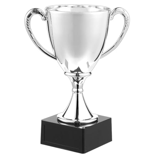 Juvale Silver Award Trophy Cup for Kids Sports, Basketball and Soccer Competitions, 6.3 x 8 x 4 in.