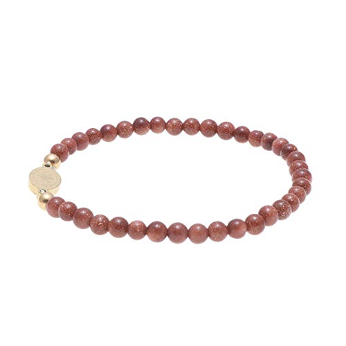 Religious Catholic Bracelet Stainless Steel Virgen de la Caridad del Cobre medal Gold Sand Stone beads (SSBCMVS-4)2