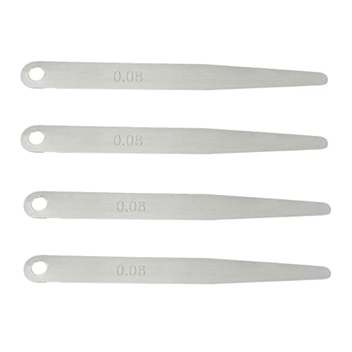 PZRT 4pcs Feeler Gauge 0.08mm Metric Thickness Feeler Gauge Gap Measuring Tool Metric Filler Thickness Gage Measurement Tool