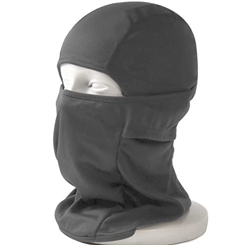 DELTA FIELDS フェイスマスク サバゲーマスク バラクラバ マスク メッシュ サバイバルゲーム タクティカルマスク 目だし帽 3way マルチ フルフェイス ハーフマスク 速乾 吸水 蒸れない 伸縮 (グレー)