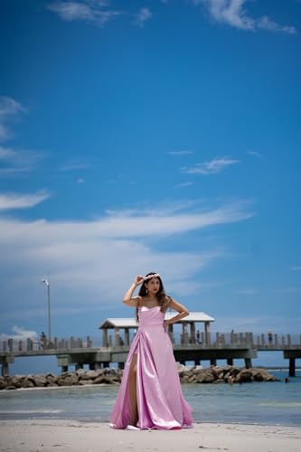 Zepumen Women’s Strapless Satin Prom Dresses Long Wedding Dress A-Line Formal Evening Party Gowns with Slit3