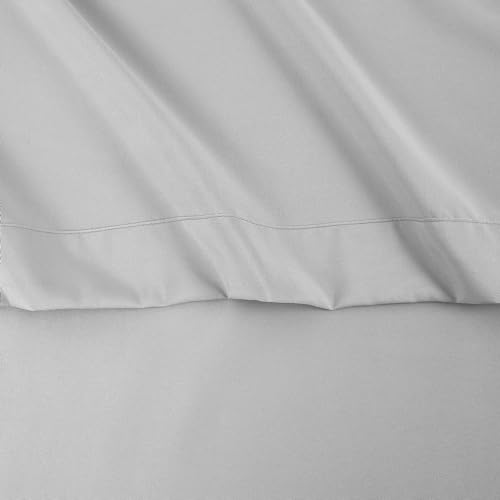 Drap plat lit simple drap de dessus microfibre brossée gris argent