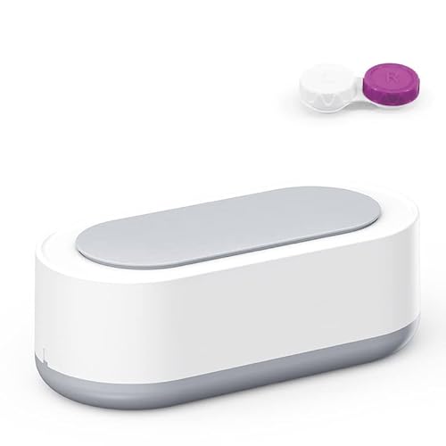 Cyrank Máquina de Limpieza de Gafas, pequeños aparatos domésticos, joyería, Reloj, dentadura, Limpiador portátil, Caja de Limpieza, Caja para Gafas, Reloj, Jelwery(Blanco) Cover