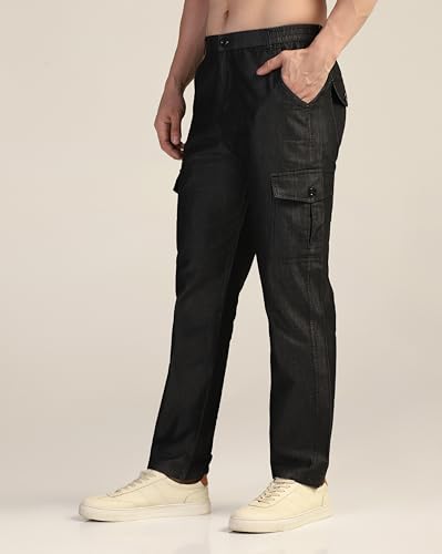 Image of TAGDO Men's Straight Fit Cotton Cargo Jeans Pant (2040)