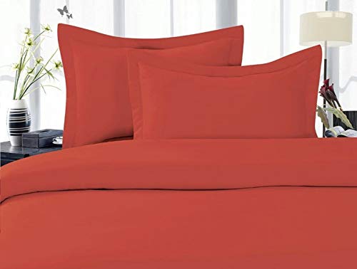 Celine Linen Best, Softest, Coziest Duvet Cover Ever! 1500 Premier Hotel Quality Luxury Super Soft Wrinkle Free 3-Piece Duvet Cover Set, Full/Queen, Rust/Orange
