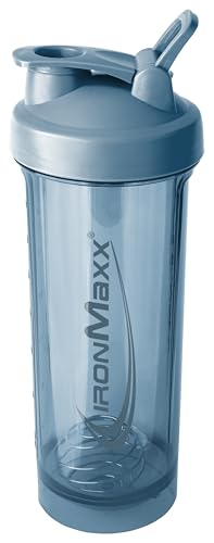 IronMaxx Premium Shaker – Kyanite Blue 700 ml | Shaker para proteínas con bola mezcladora y escala | Hermético, de plástico AS+PP | Para batidos cremosos en casa, gimnasio o donde estés