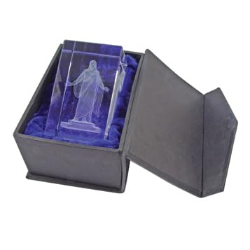 Lifebeats Christus Statue Laser Engraved Crystal Cube Room Decoration Wedding Gift by Ringmasters