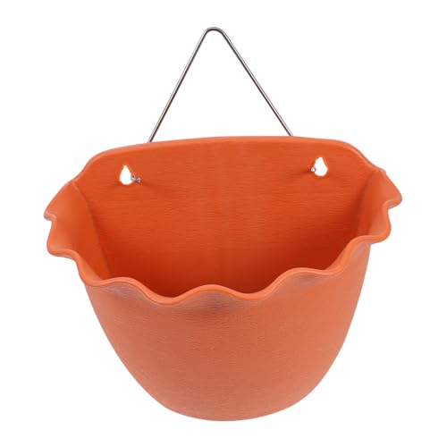 Kisangel Maceta Colgante Retro Pintada con Aerosol para Plantas De Interior De Plástico Rojo para Colgar En La Pared para Suculentas