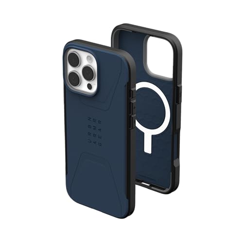 URBAN ARMOR GEAR UAG Coque de protection Civilian mince, robuste, élégante, anti-chocs et antidérapante de qualité militaire pour iPhone 16 Pro 6,9", compatible avec le chargement MagSafe, bleu